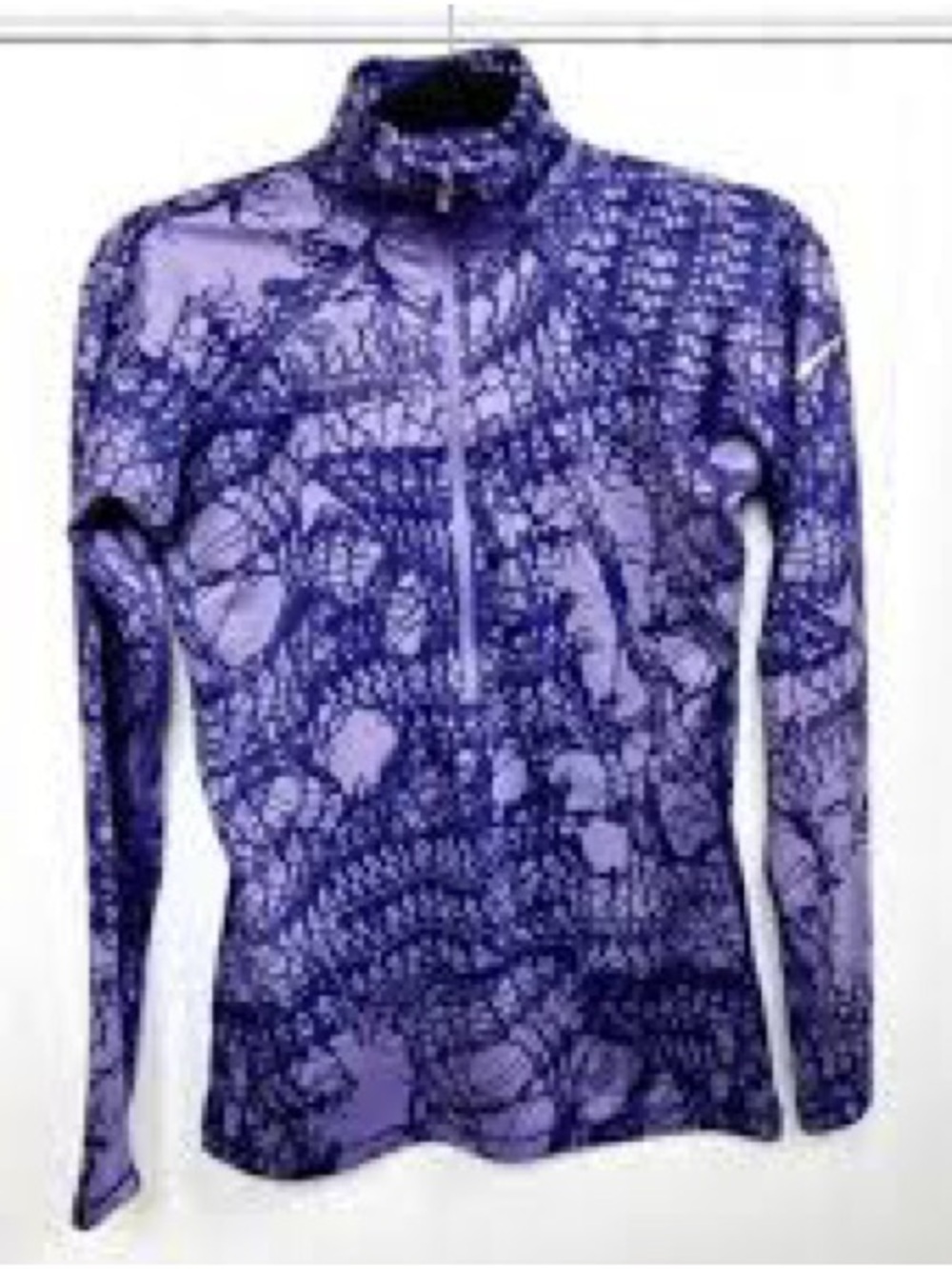 Nike Women's Dark Purple Long-Sleeve Half-Zip Performance Top